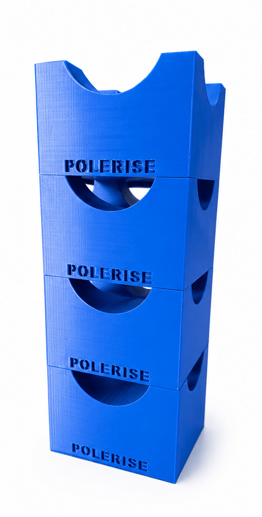 Stackable Cavaletti Blocks – Heavy Duty Pole Risers Dual-Channel Blocks (4 Pack) - PoleRise
